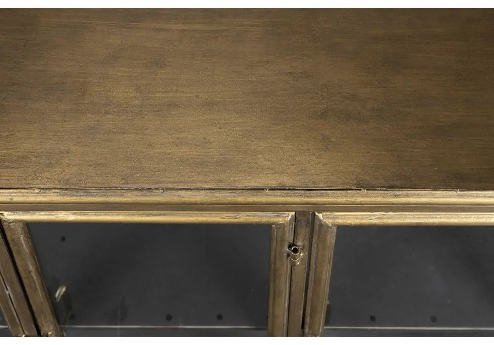 Vitrină aurie din metal 100x80x38,5 cm Gertlush – Dutchbone