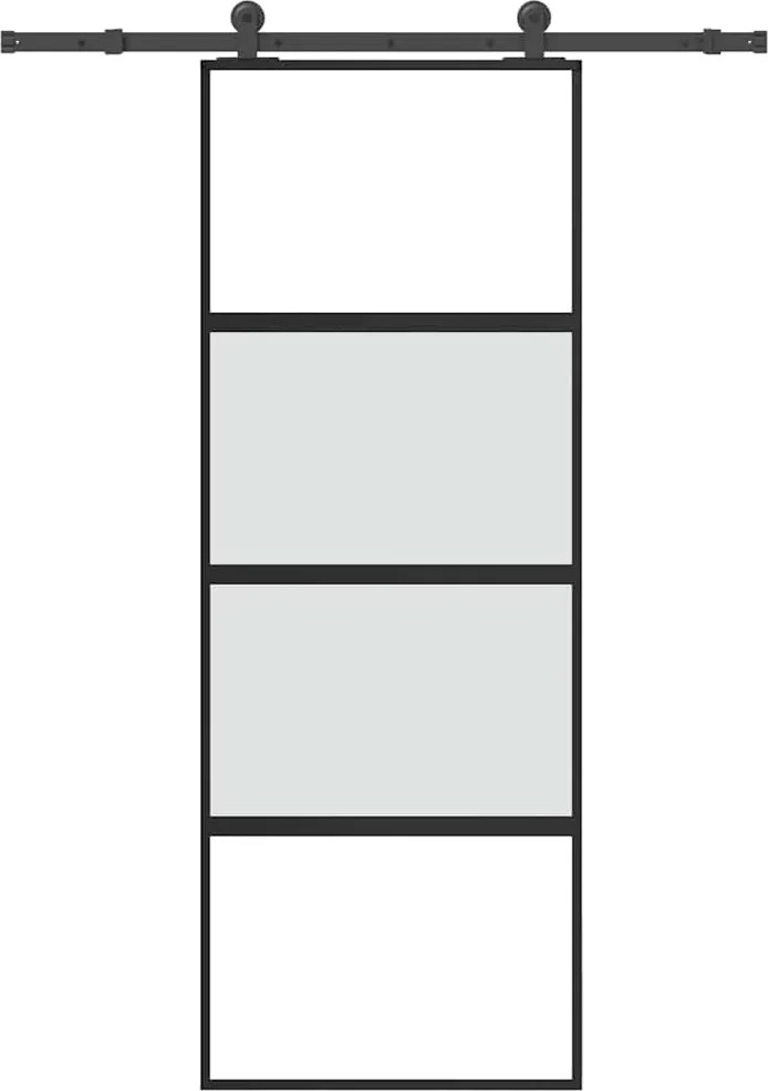 vidaXL Ușă glisantă cu set de feronerie sticlă temperată și aluminiu