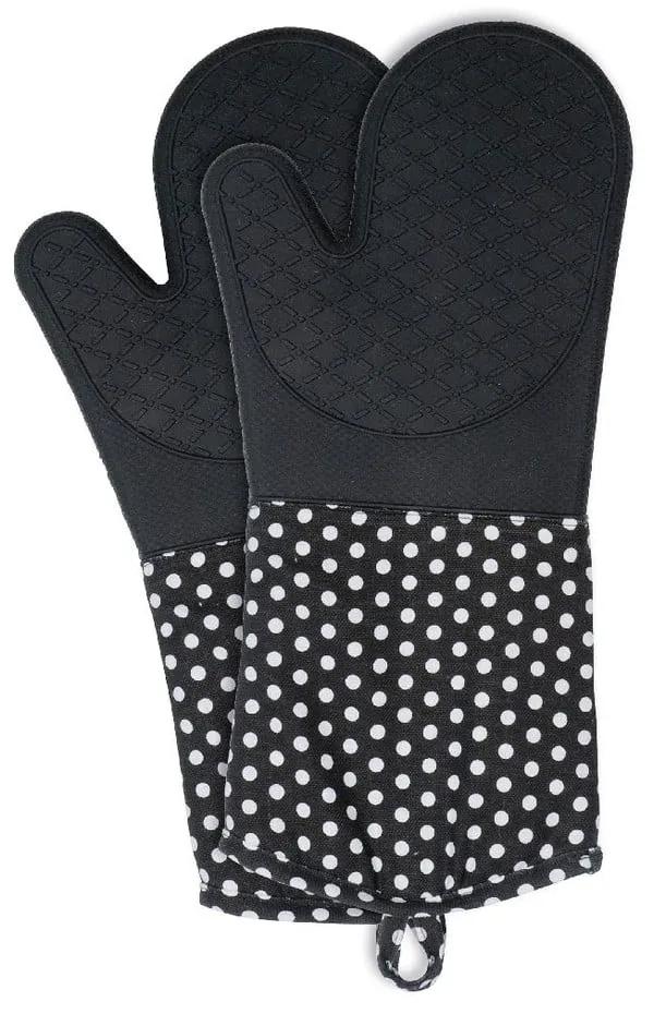 Set 2 mănuși din silicon Wenko Oven Black, negru