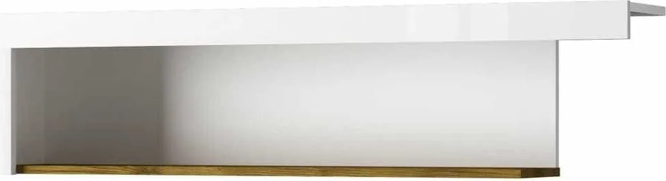 Raft TORINO, alb lucios, 130x22x31 cm