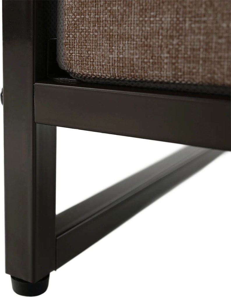 Comodă cu sertare din material textil, negru/bej/maro deschis/maro închis, HAZEL TYP 2