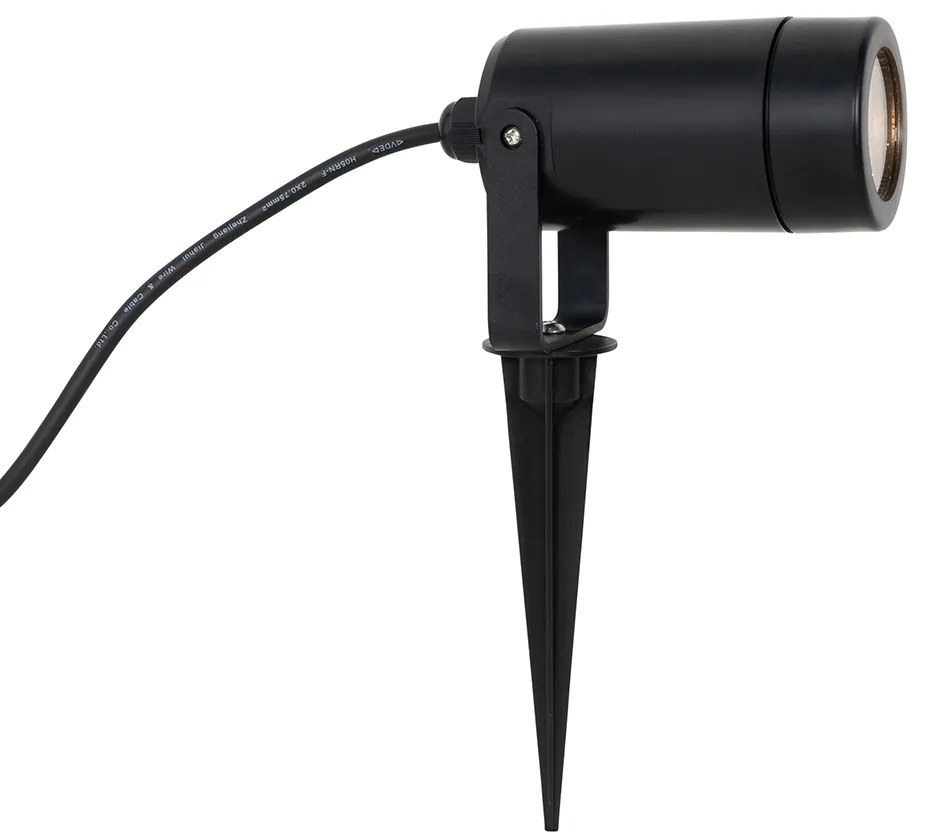 Spot cu țăruș negru reglabil IP65 - Solo Eco