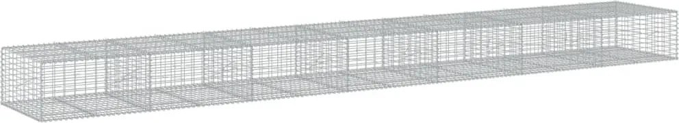 vidaXL Coș gabion cu capac, 700x100x50 cm, fier galvanizat