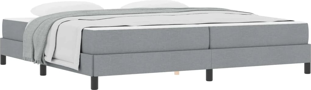 vidaXL Pat cu arcuri cu saltea Gri deschis 200 x 200 cm țesătură