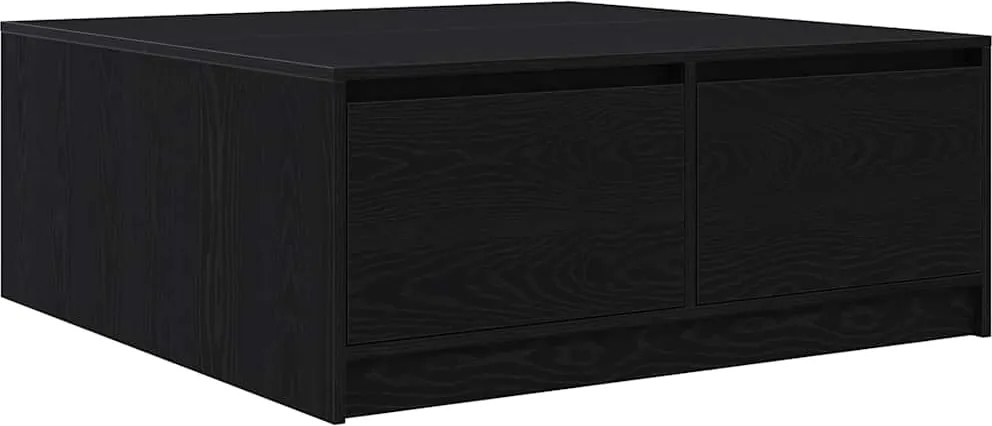 vidaXL Masuta de cafea cu sertare Stejar negru 100x100x40 cm