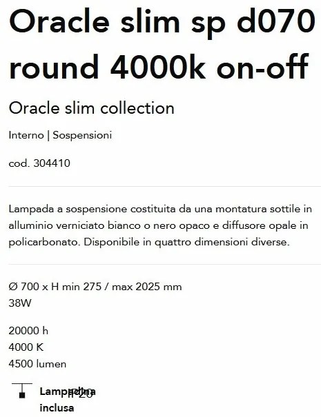 Lustra LED design modern Oracle slim sp d070 round 4000k on-off negru