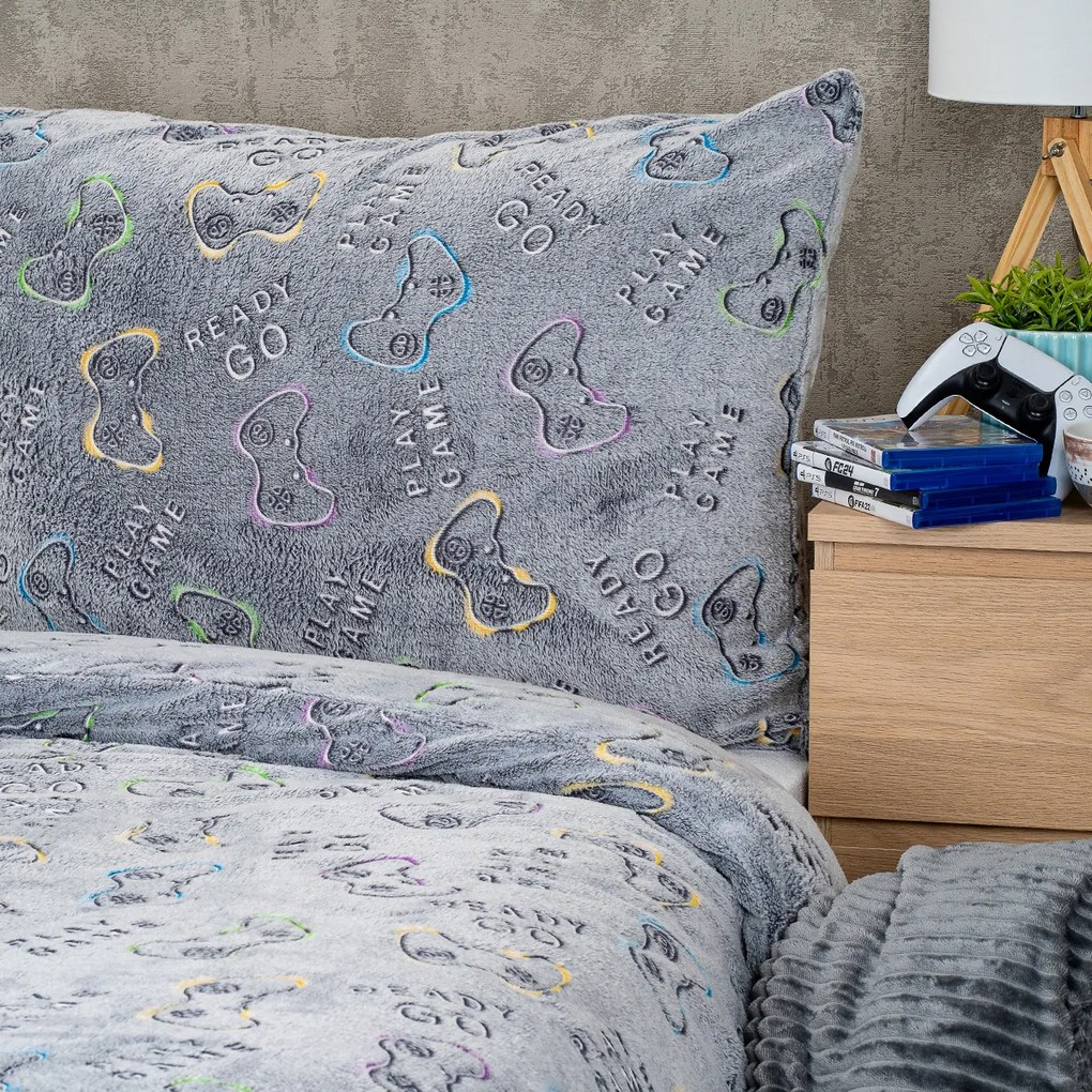 Lenjerie de pat luminoasă din microflanel 4Home Games, 140 x 200 cm, 70 x 90 cm