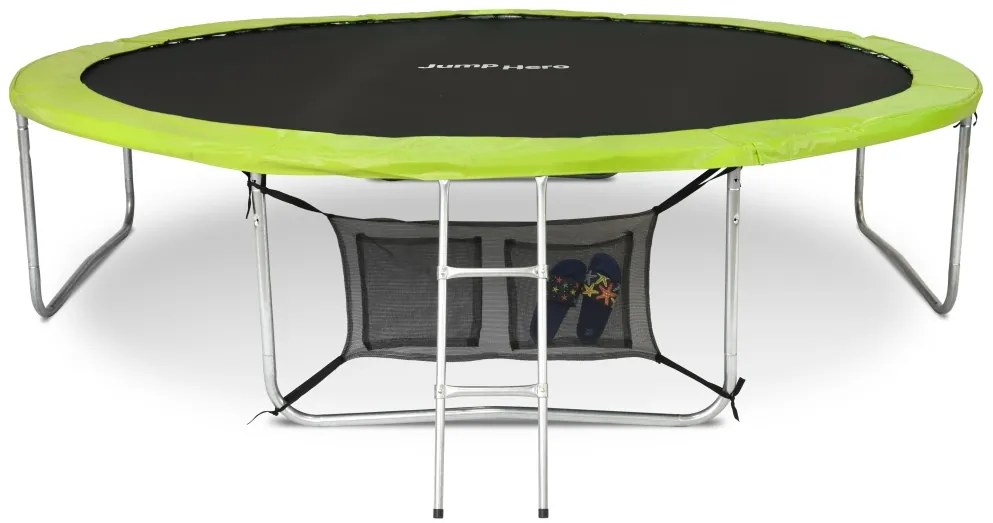 Trambulină de grădină Premium cu plasă interioară 366 cm Jump Hero 12FT verde