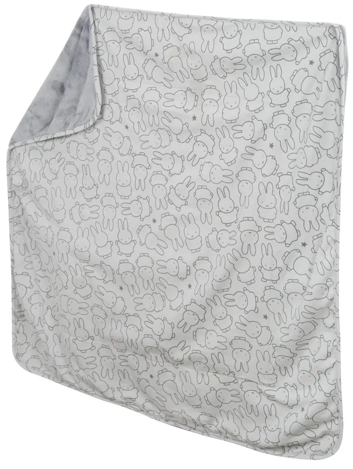 Pătură pentru copii gri din bumbac 80x80 cm Miffy – Roba