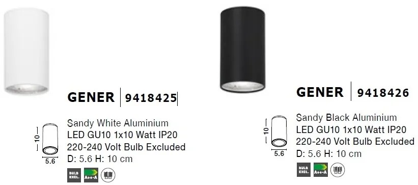 Spot aplicat tavan / plafon design modern minimalist GENER negru