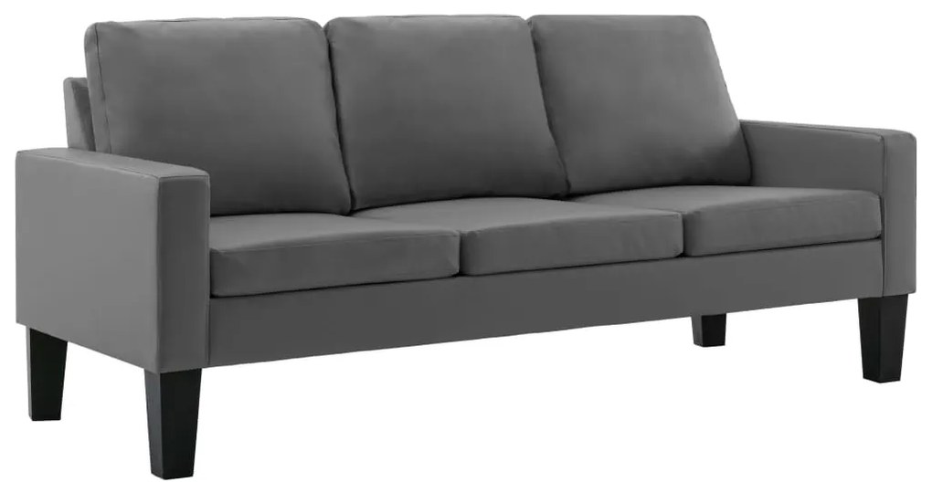 3056677 vidaXL Set canapea, 2 piese, gri, piele ecologică