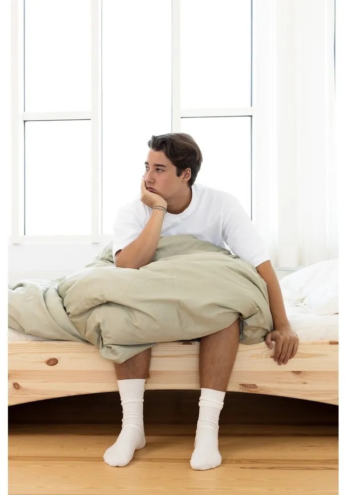 Pat matrimonial în culoare naturală din lemn de pin fără tăblie 180x200 cm Orbit – Karup Design