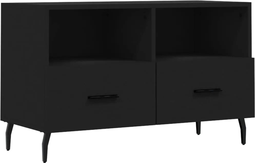 vidaXL Comodă TV, negru, 80x36x50 cm, lemn prelucrat