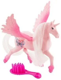 Unicorn/cal cu aripi, piepten, plastic 12 cm 3 culori