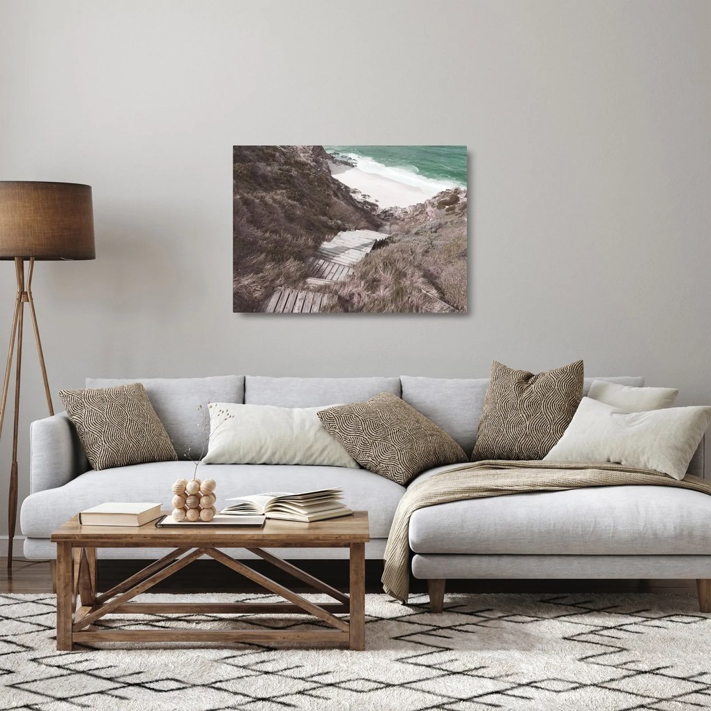 Tablou pe sticlă - Călătorie spre Marea de Smarald (70x50 cm)