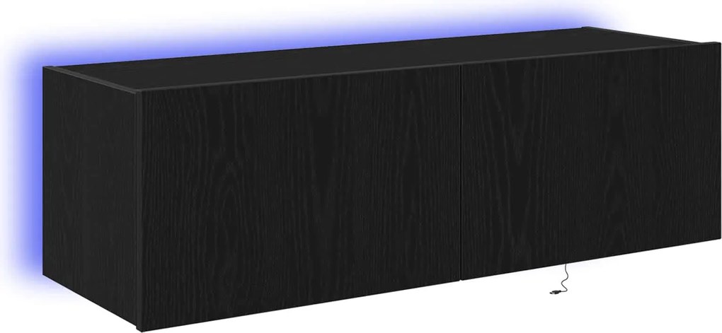 vidaXL Dulap TV de perete 2 pcs Stejar Negru 100 x 35 x 31 cm