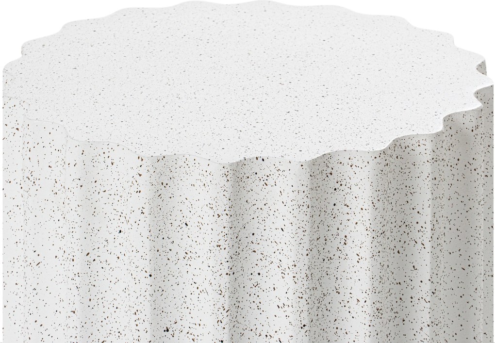 Măsuță de cafea rotundă Tiaris 41 cm - terrazzo alb