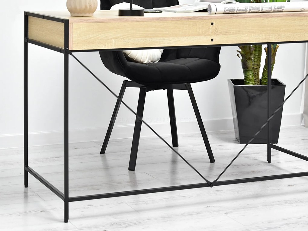 Masă PC Unica (sonoma + negru). 1109858