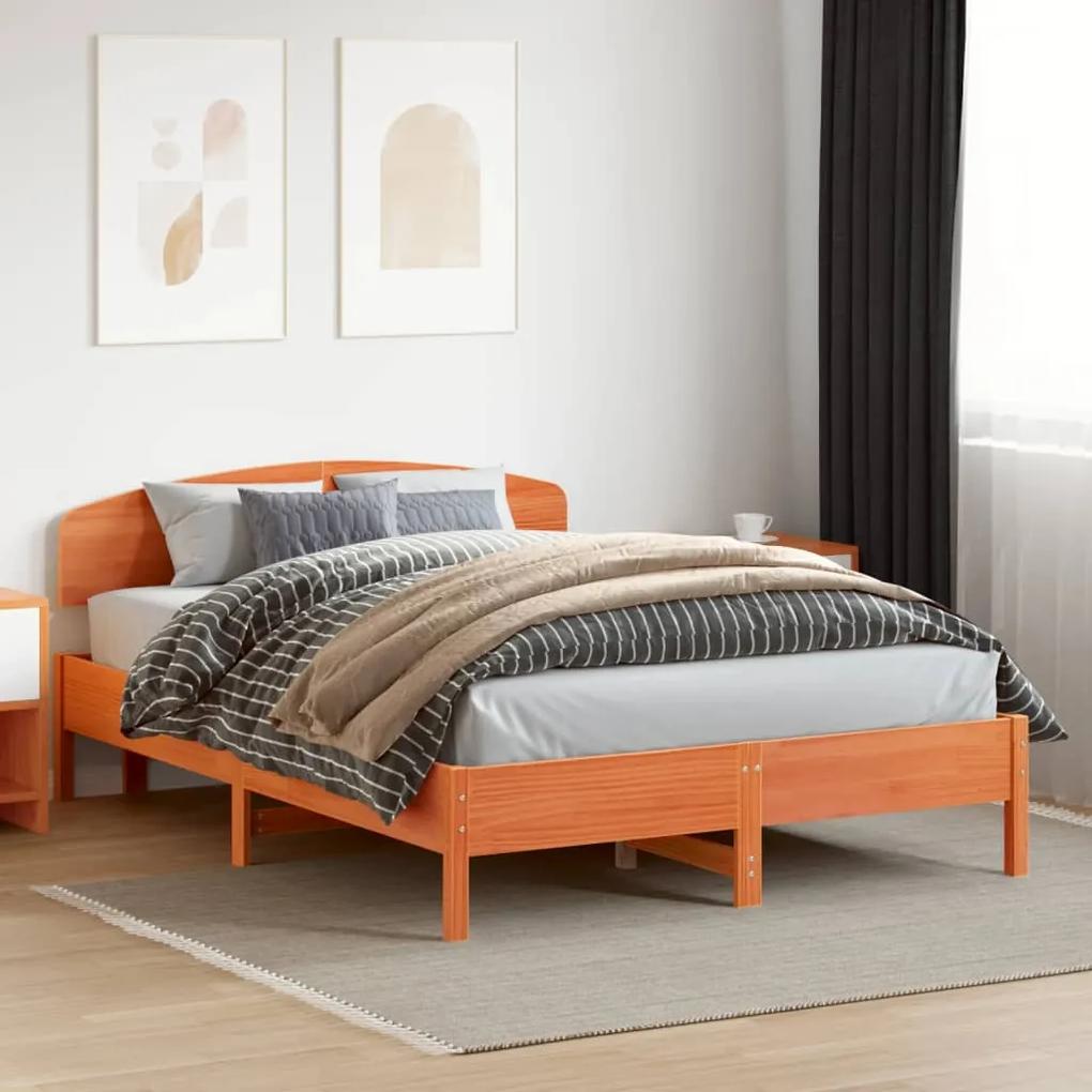 Tablie de pat, maro ceruit, 160 cm, lemn masiv de pin