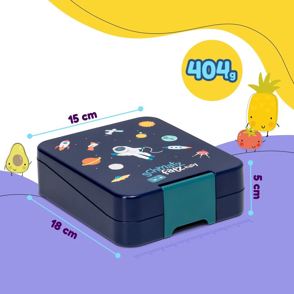 Schmatzfatz, cutie de gustări ușoare, Klarstein, 4 compartimente, 18 x 15 x 5 cm (LxÎxl)