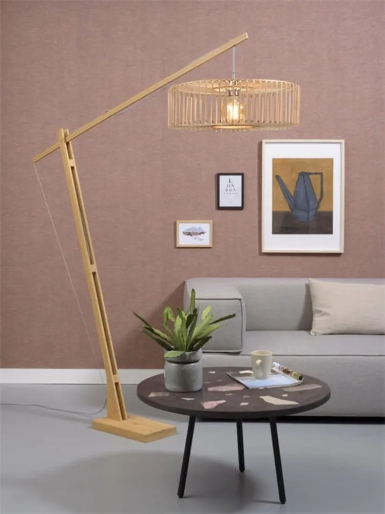 Lampadar cu brat articulat eco din bambus Bromo L natur, 60x18cm