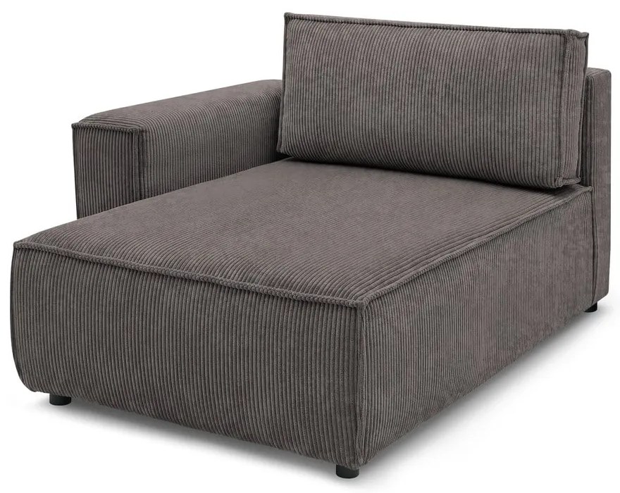 Modul pentru canapea maro deschis cu tapițerie din catifea reiată (cu colț pe partea stângă ) Nihad modular – Bobochic Paris