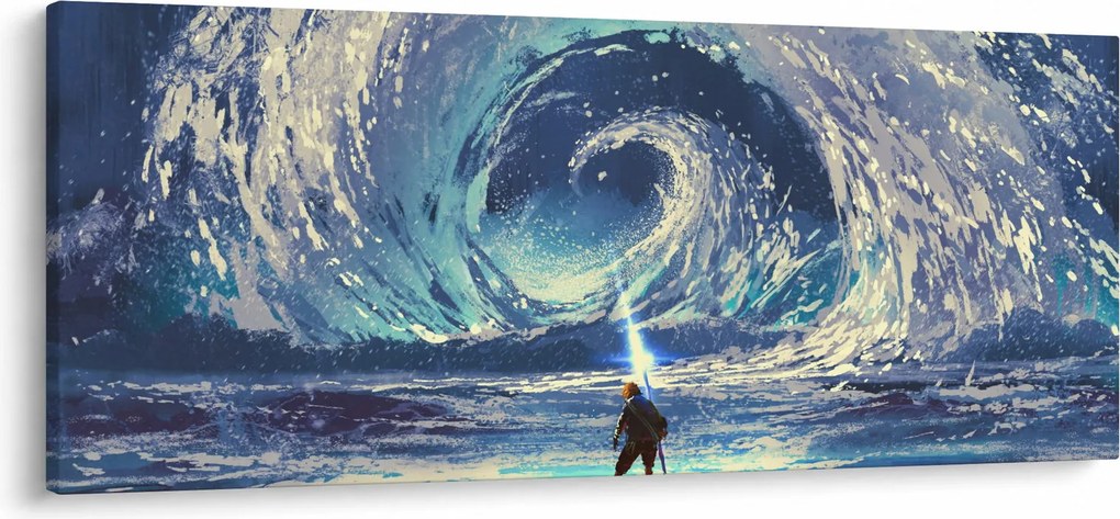 Tablou - Ilustrație a unui băiat cu o suliță (120x50 cm)