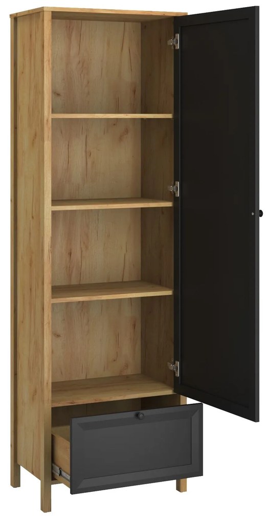 Dulap cu rafturi Bruselas (stejar craft auriu + negru) . 1116783