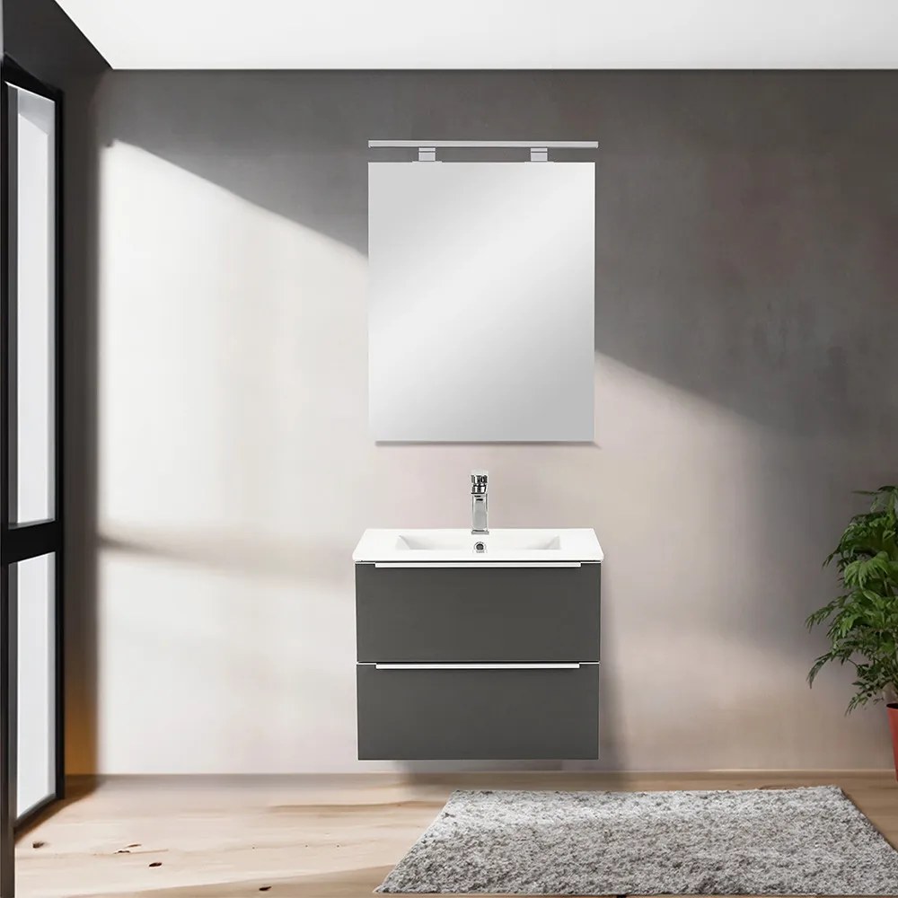 Dulap inferior Vario Trim 60 cu lavoar alb-antracit