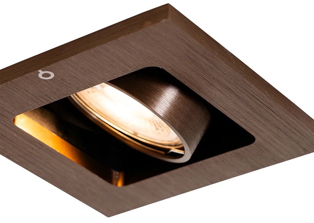 Set de 6 spoturi încastrate moderne bronz închis reglabile - Qure