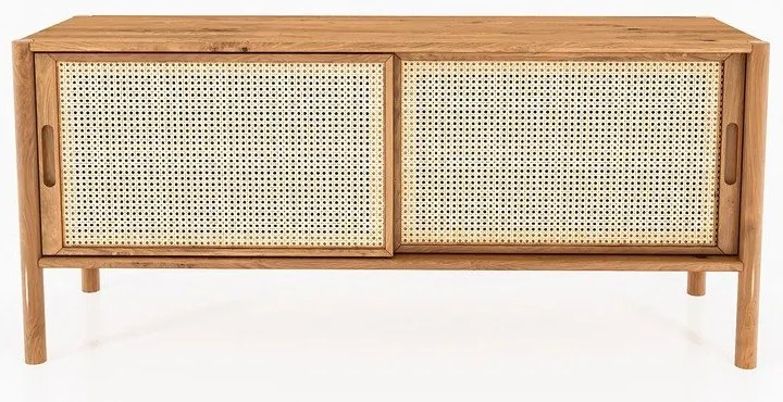 Masă TV din lemn de stejar 142x64 cm Pola - The Beds