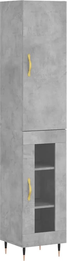 vidaXL Dulap înalt, gri beton, 34,5x34x180 cm, lemn prelucrat