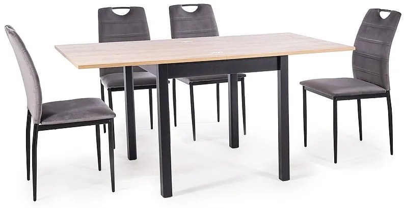 Masa extensibila Flip stejar artizan/negru – L80-160xl80xh76 cm