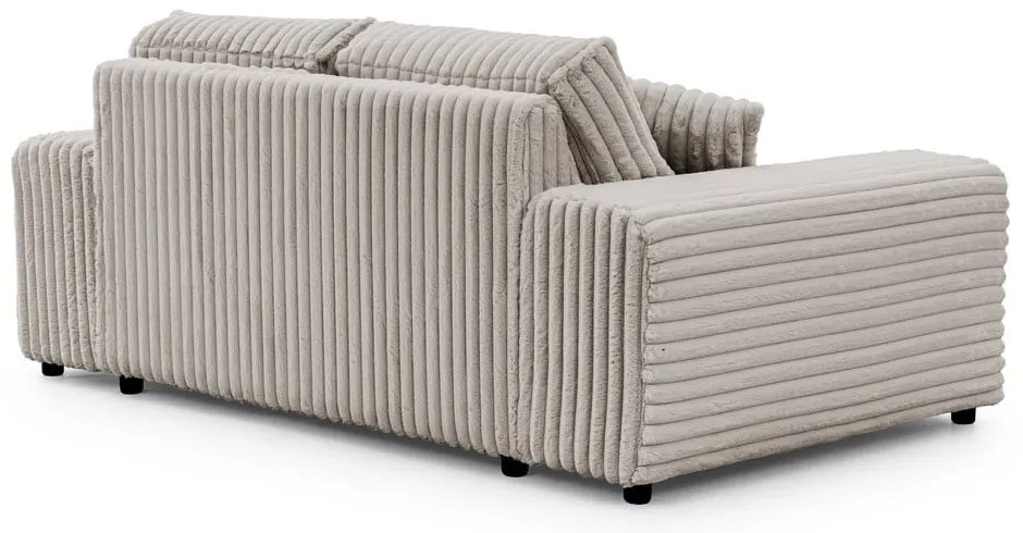 Canapea gri deschis cu tapițerie din catifea reiată 178 cm Justin – Ropez