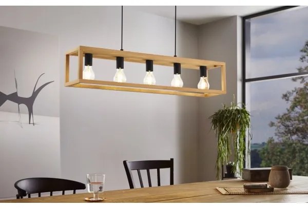 Eglo 32143 - Lustră suspendată pe cablu BLACKCROWN 5xE27/40W/230V maro