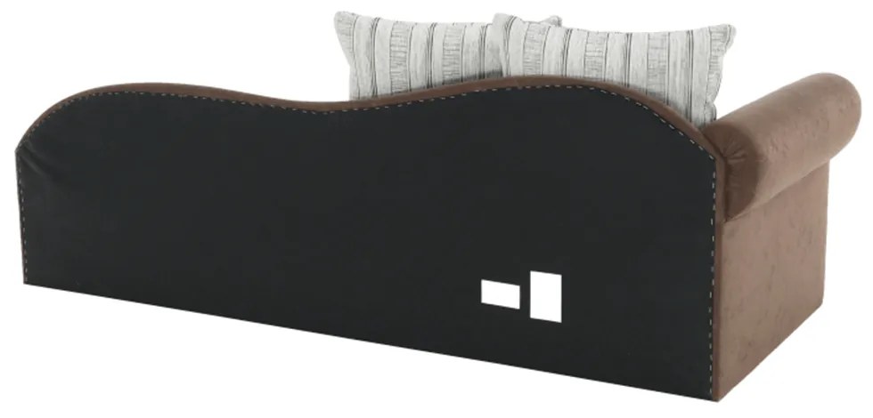 Divan extensibil, maro/bej/auriu/model, stânga, AGA D
