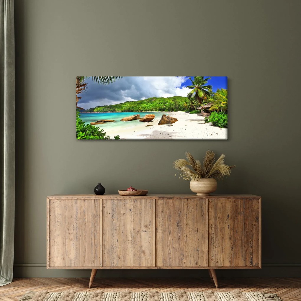 Tablou - Seychelles, plaja Takamaka (120x50 cm)