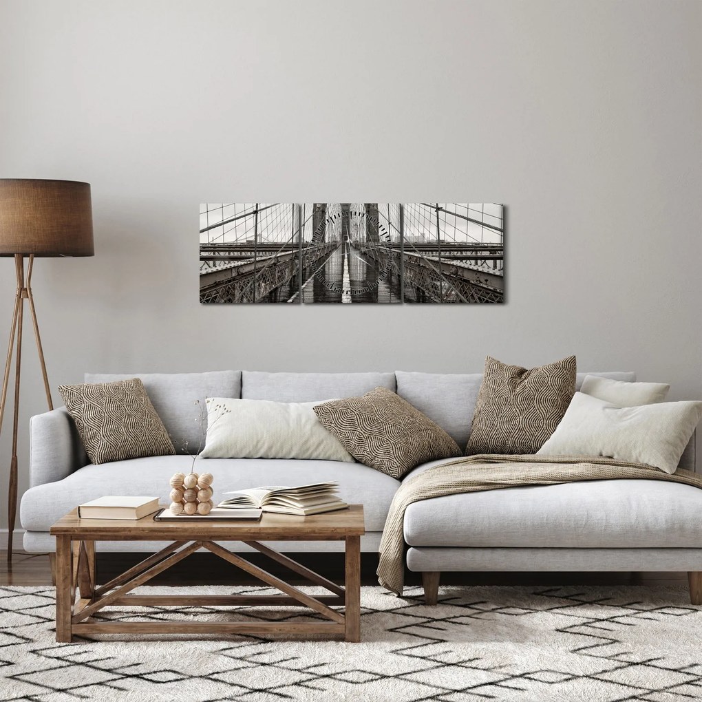 Tablou - Podul Brooklyn (cu ceas) (90x30 cm)