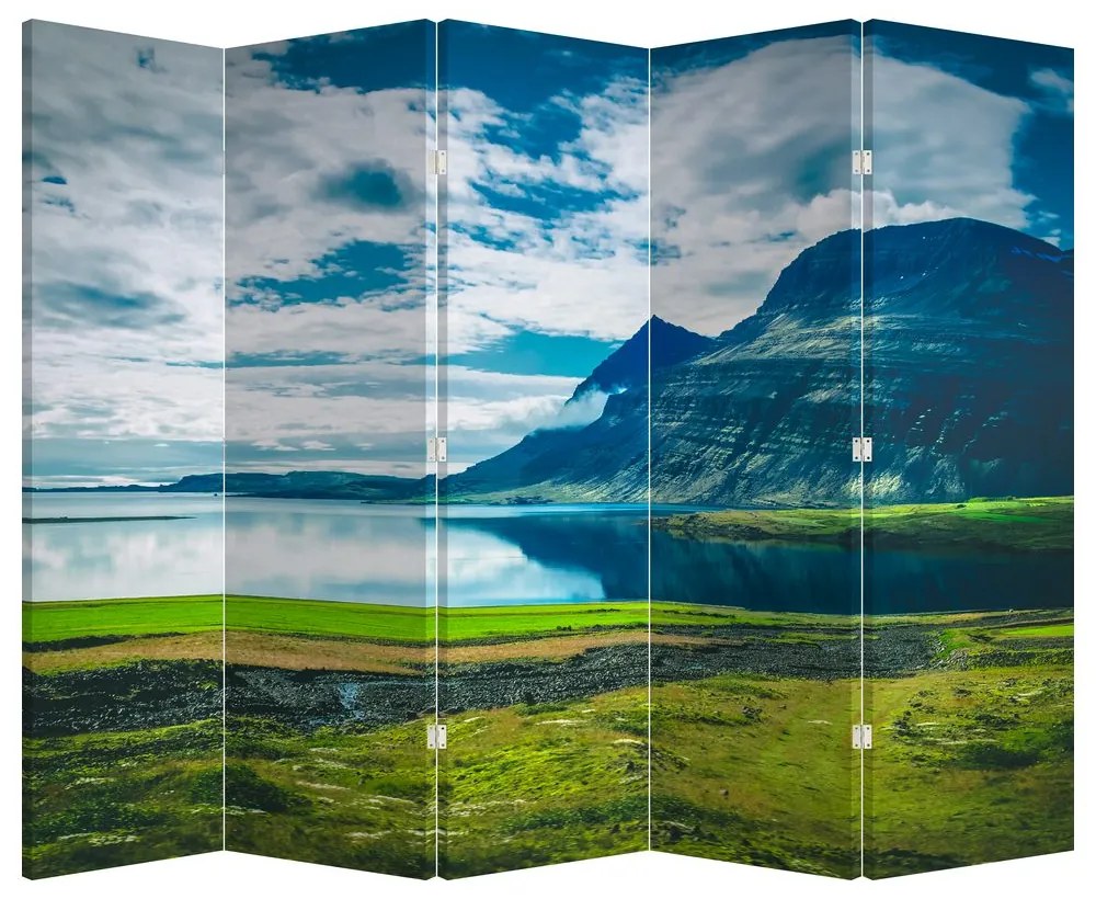 Paravan - Lac și munți (210x170 cm)