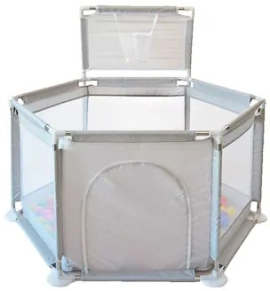 Tarc copii cu 50 de bile colorate, Loc de joaca, Gri, Interior - Exterior