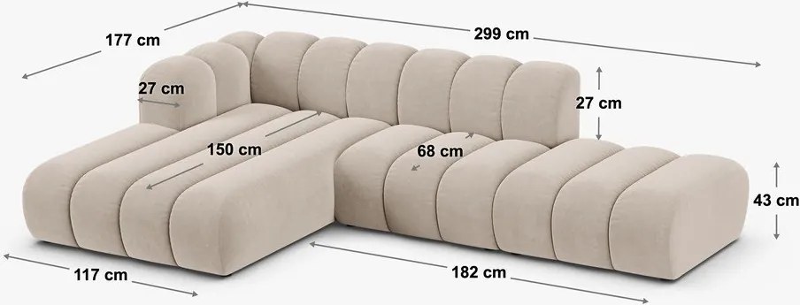 Colțar bej (colț stânga) Lupine – Micadoni Home