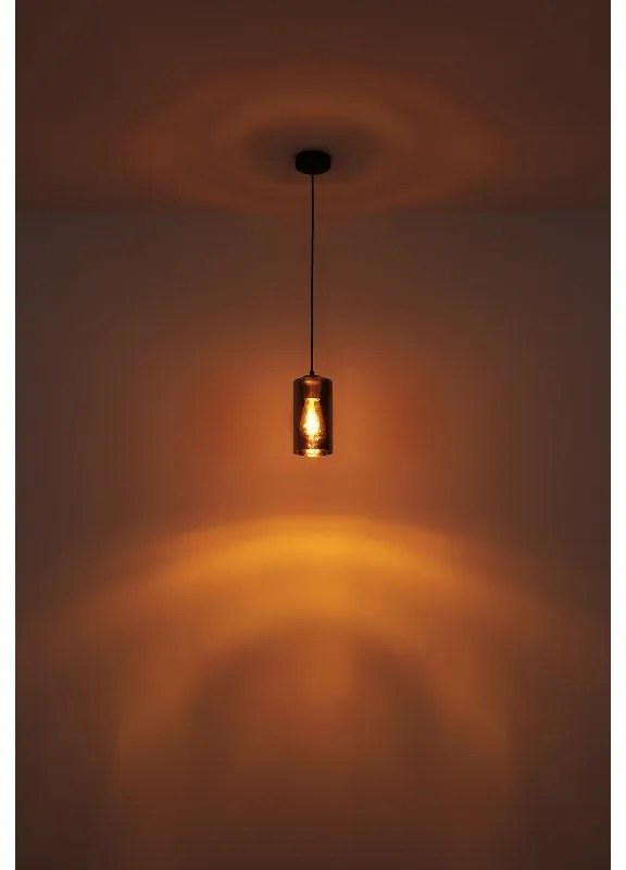 Pendul design modern Olly negru, fumuriu
