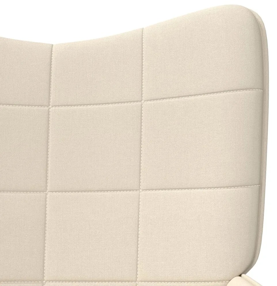 Scaun de relaxare cu taburet, crem, textil 1, Crem, Cu suport de picioare