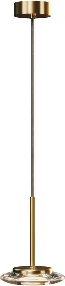 Pendul LED metal auriu, sticla Lunaris