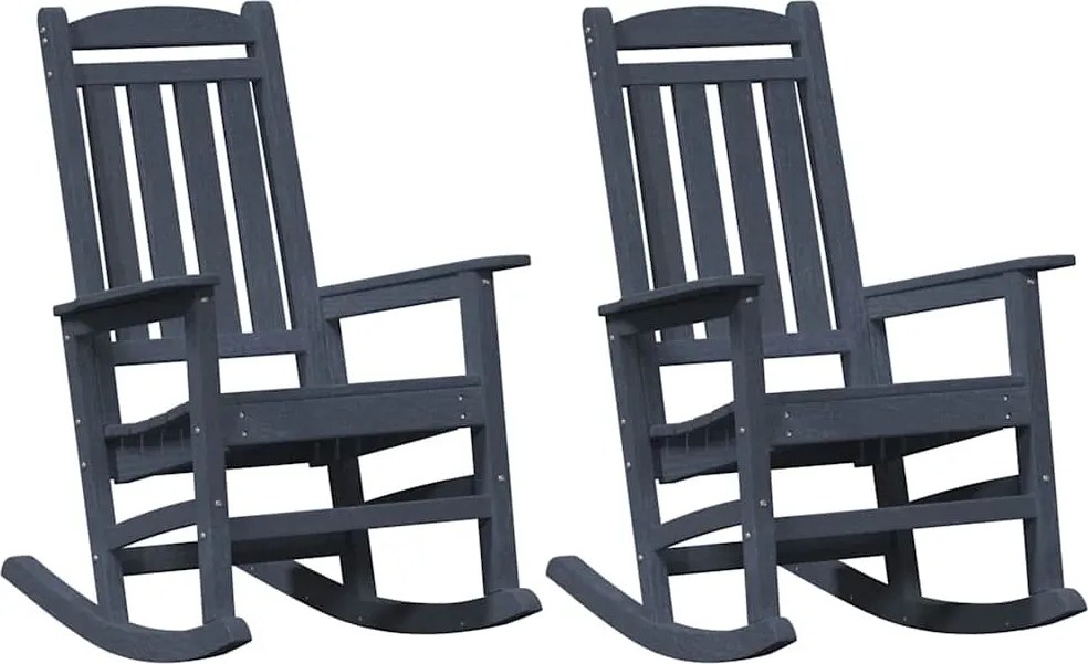 vidaXL Scaun balansoar 2 pcs Bleumarin 92 x 70 x 108 cm Polietilenă