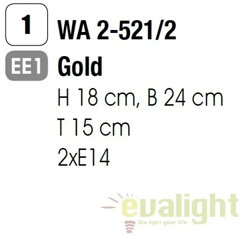 Aplica perete stil clasic Marie Claire 2 WA 2-521/2 gold OR