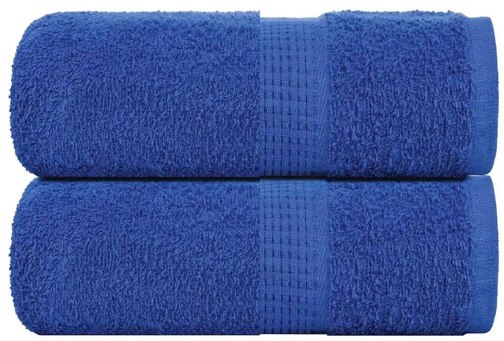 vidaXL Prosoape pentru oaspeți 2 buc Albastru 360 g/m² 100% bumbac