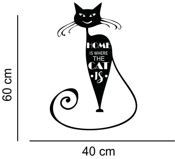 Sticker perete Home is where the cat is