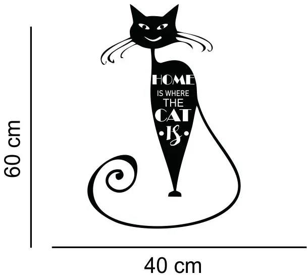 Sticker perete Home is where the cat is