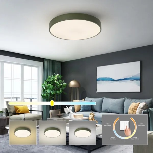 Brilagi - Plafonieră LED POOL, 60W, 230V, 3000/4000/6000K, 50 cm, verde